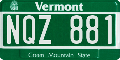 VT license plate NQZ881