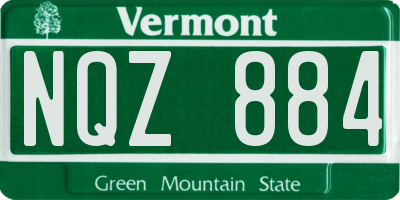 VT license plate NQZ884