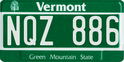 VT license plate NQZ886