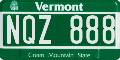 VT license plate NQZ888