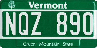 VT license plate NQZ890