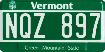 VT license plate NQZ897