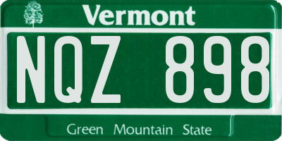 VT license plate NQZ898