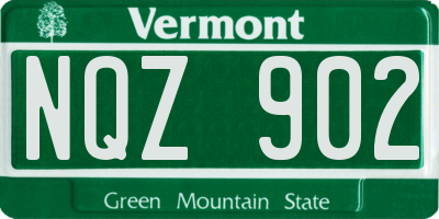 VT license plate NQZ902