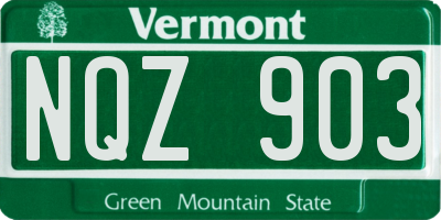 VT license plate NQZ903