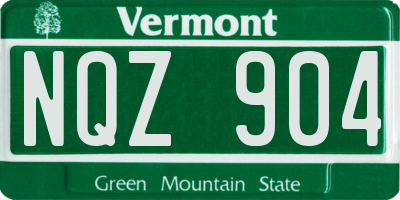 VT license plate NQZ904