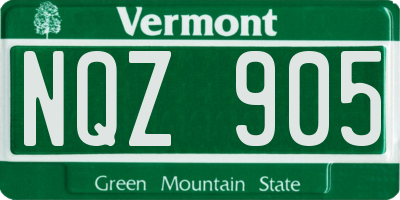 VT license plate NQZ905