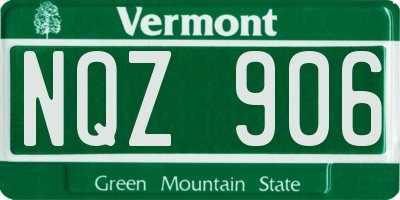 VT license plate NQZ906