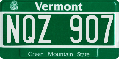 VT license plate NQZ907
