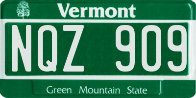 VT license plate NQZ909