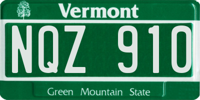VT license plate NQZ910