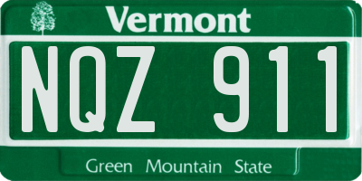 VT license plate NQZ911