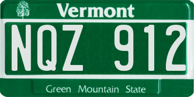 VT license plate NQZ912