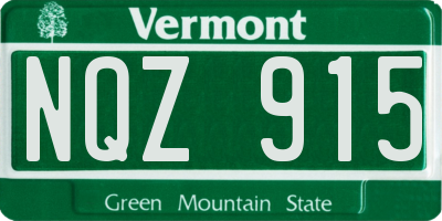 VT license plate NQZ915