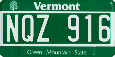 VT license plate NQZ916
