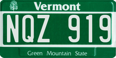 VT license plate NQZ919