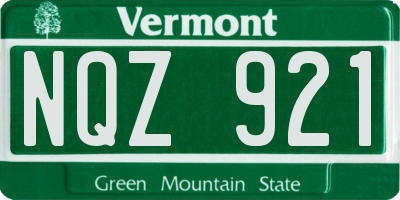 VT license plate NQZ921