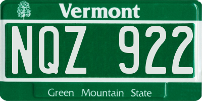 VT license plate NQZ922