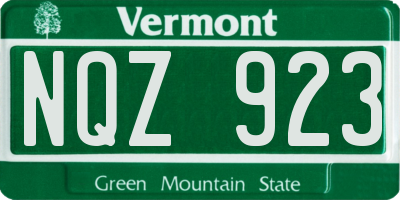 VT license plate NQZ923