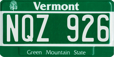 VT license plate NQZ926