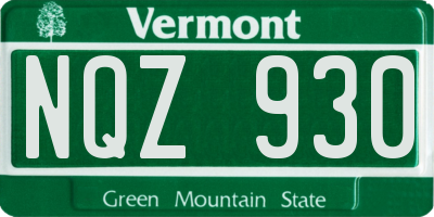 VT license plate NQZ930