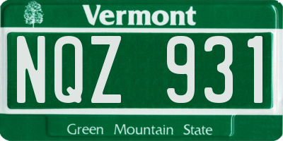 VT license plate NQZ931