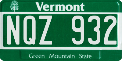 VT license plate NQZ932