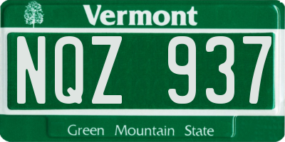 VT license plate NQZ937