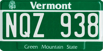 VT license plate NQZ938