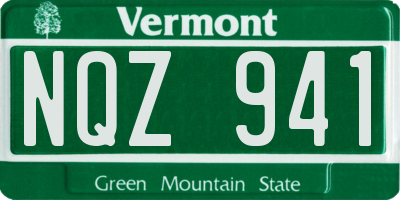 VT license plate NQZ941