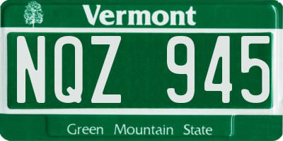 VT license plate NQZ945
