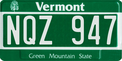 VT license plate NQZ947