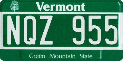 VT license plate NQZ955