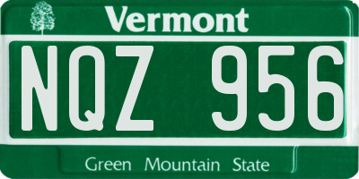 VT license plate NQZ956