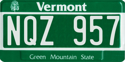 VT license plate NQZ957