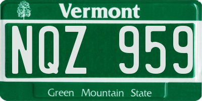 VT license plate NQZ959