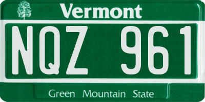 VT license plate NQZ961