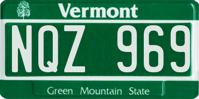 VT license plate NQZ969