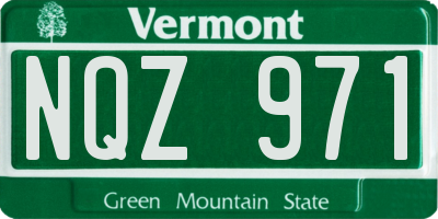 VT license plate NQZ971