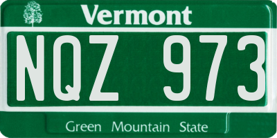 VT license plate NQZ973