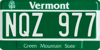 VT license plate NQZ977