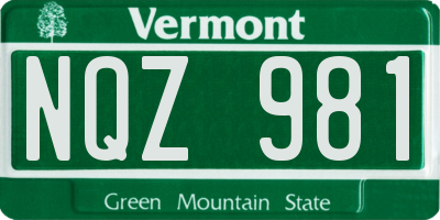 VT license plate NQZ981
