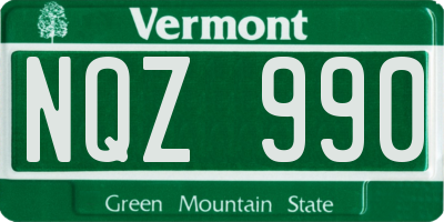 VT license plate NQZ990