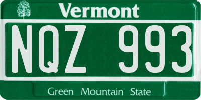 VT license plate NQZ993