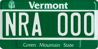 VT license plate NRA000