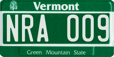VT license plate NRA009