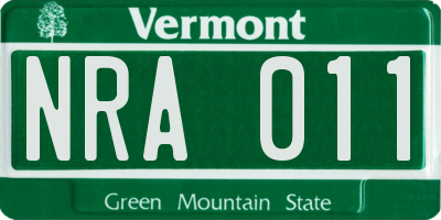 VT license plate NRA011