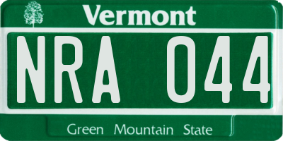 VT license plate NRA044