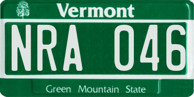VT license plate NRA046