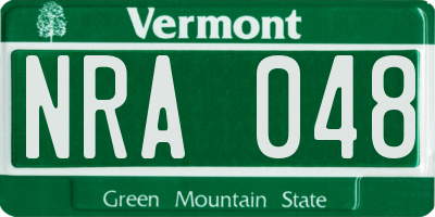 VT license plate NRA048